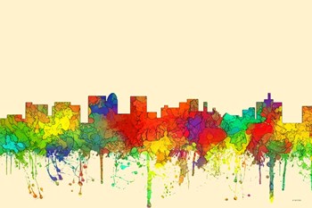 Topeka Kansas Skyline SG by Marlene Watson art print