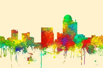 Winston-Salem North Carolina Skyline SG by Marlene Watson art print