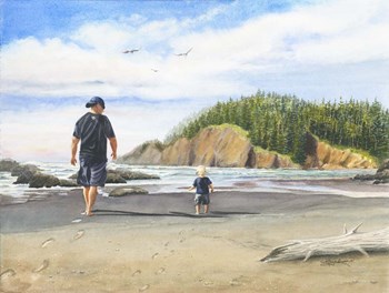 Footsteps in the Sand by Mary Irwin art print