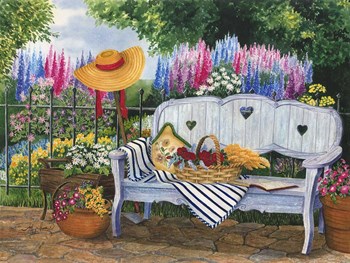 Garden Bench by Mary Irwin art print