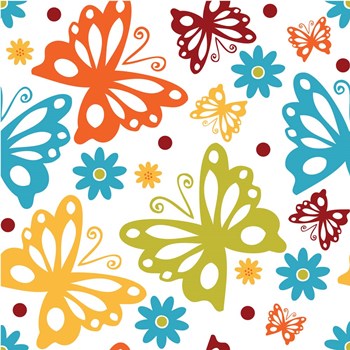 Butterflies and Blooms Playful II by ND Art &amp; Design art print