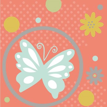 Butterflies and Blooms Tranquil VII by ND Art &amp; Design art print