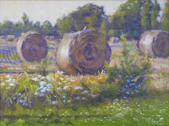 Hay Stacks by Rusty Frentner art print