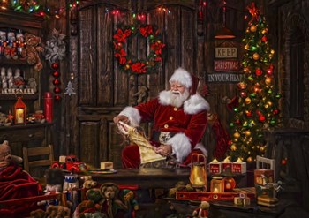 Checking It Once by Santa’s Workshop art print