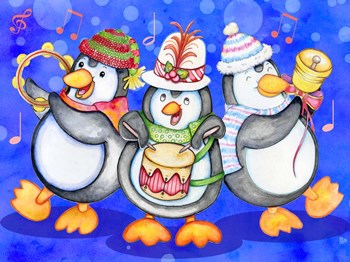 Penguin Percussion by Valarie Wade art print