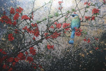 Blue Amongst the Red by Michael Jackson art print