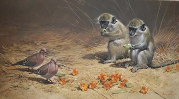 Monks And Dove by Michael Jackson art print