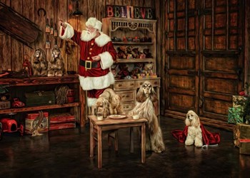 Santas Dogs by Santa’s Workshop art print