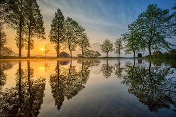 Mount Fuji Reflected In Lake , Japan by Chanwit Whanset art print