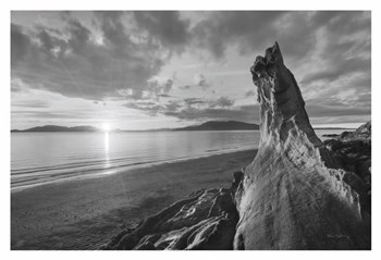 Samish Bay Sunset I BW with border by Alan Majchrowicz art print