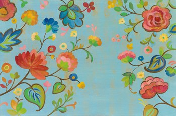 Folk Song Floral by Silvia Vassileva art print