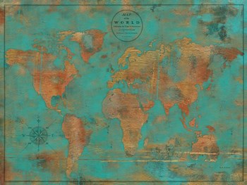 Rustic World Map by Marie-Elaine Cusson art print
