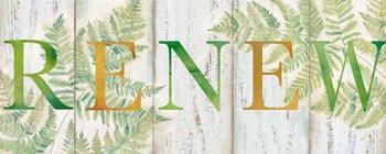 Renew Rustic Botanical Sign by Cynthia Coulter art print