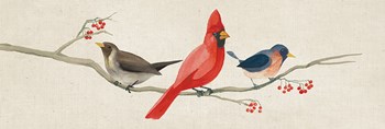 Festive Birds Panel II Linen by Danhui Nai art print