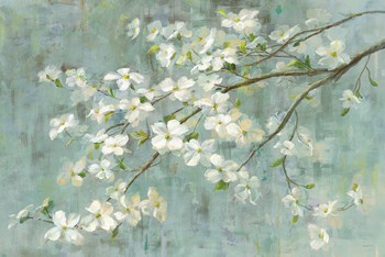Dogwood in Spring on Blue by Danhui Nai art print