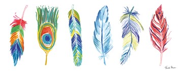 Rainbow Feathers I by Farida Zaman art print