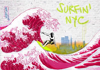 Surfin&#39; NYC by Masterfunk Collective art print