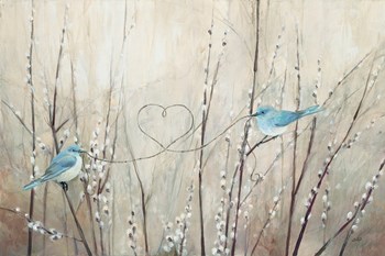 Pretty Birds Neutral String by Julia Purinton art print
