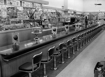 1950s 1960s Interior Of Lunch Counter by Vintage PI art print