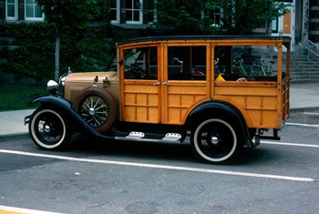 1930s Wood Body Station Wagon Antique by Vintage PI art print