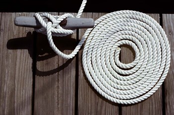 1980s Detail Of Cleat Hitch And Coiled Rope by Vintage PI art print