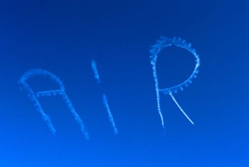 Skywriting The Letters Air In Cloudless Sky by Vintage PI art print