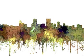 Anchorage Alaska Skyline - Safari Buff by Marlene Watson art print