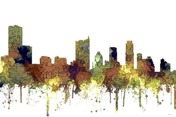 Austin Texas Skyline - Safari Buff by Marlene Watson art print