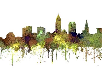 Cleveland Ohio Skyline - Safari Buff by Marlene Watson art print