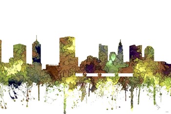 Columbus Ohio Skyline - Safari Buff by Marlene Watson art print