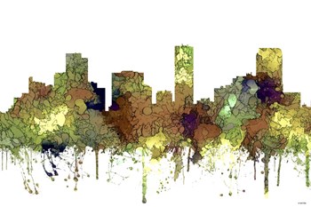 Denver Colorado Skyline - Safari Buff by Marlene Watson art print