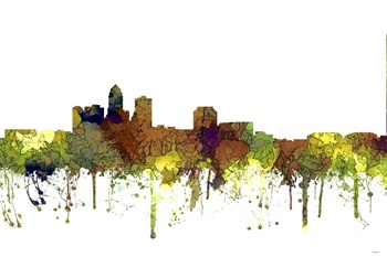 Des Moines Iowa Skyline - Safari Buff by Marlene Watson art print