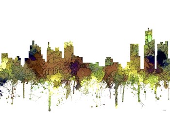 Detroit Michigan Skyline - Safari Buff by Marlene Watson art print