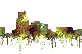 Durham North Carolina Skyline - Safari Buff by Marlene Watson art print