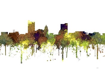 Fort Wayne Indiana Skyline - Safari Buff by Marlene Watson art print