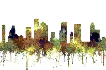 Houston Texas Skyline - Safari Buff by Marlene Watson art print