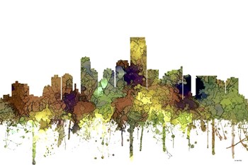 Jersey City New Jersey Skyline - Safari Buff by Marlene Watson art print