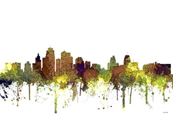 Kansas City Missouri Skyline - Safari Buff by Marlene Watson art print