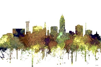 Lincoln Nebraska  Skyline - Safari Buff by Marlene Watson art print