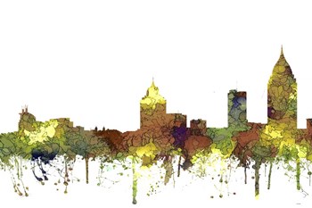Mobile Alabama Skyline - Safari Buff by Marlene Watson art print