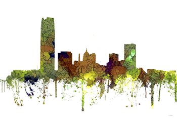 Oklahoma City Oklahoma Skyline - Safari Buff by Marlene Watson art print