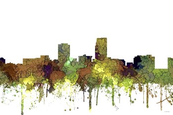 Omaha Nebraska Skyline - Safari Buff by Marlene Watson art print