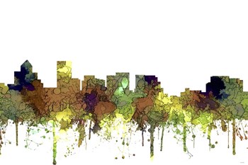 Salem Oregon Skyline - Safari Buff by Marlene Watson art print