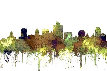 Saltlake City Utah Skyline - Safari Buff by Marlene Watson art print