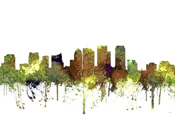 Tampa Florida Skyline - Safaro Buff by Marlene Watson art print