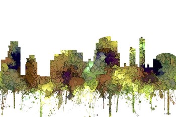 Tempe Arizona Skyline - Safaro Buff by Marlene Watson art print