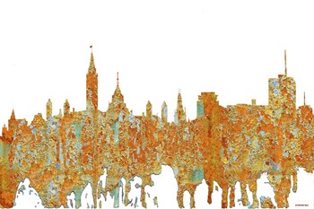 Ottawa Ont Skyline Rust by Marlene Watson art print