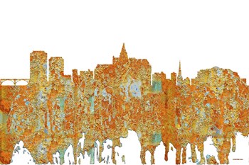 Saskatoon Sask Skyline - Rust by Marlene Watson art print