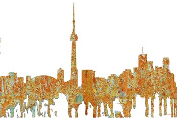 Toronto Ont Skyline - Rust by Marlene Watson art print
