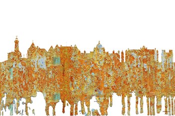 Victoria BC Skyline - Rust by Marlene Watson art print